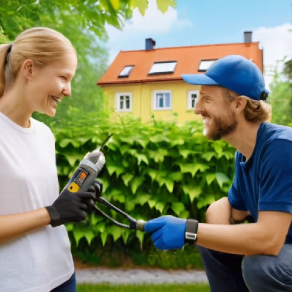 디지털 공유경제와 환경 지속 가능성 - **Prompt:** A warm, inviting scene depicting a successful local tool-sharing exchange in a quintesse...