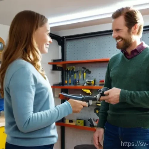 디지털 공유경제의 시장 규모 분석 - **Prompt:** A bright and inviting scene set in a modern Swedish suburban garage. A smiling, casually...