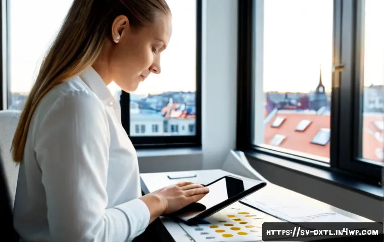 Home 17 디지털 공유경제의 투자 분석 - Photorealistic Swedish investment analyst in a bright Stockholm apartment workspace, examining a tab...